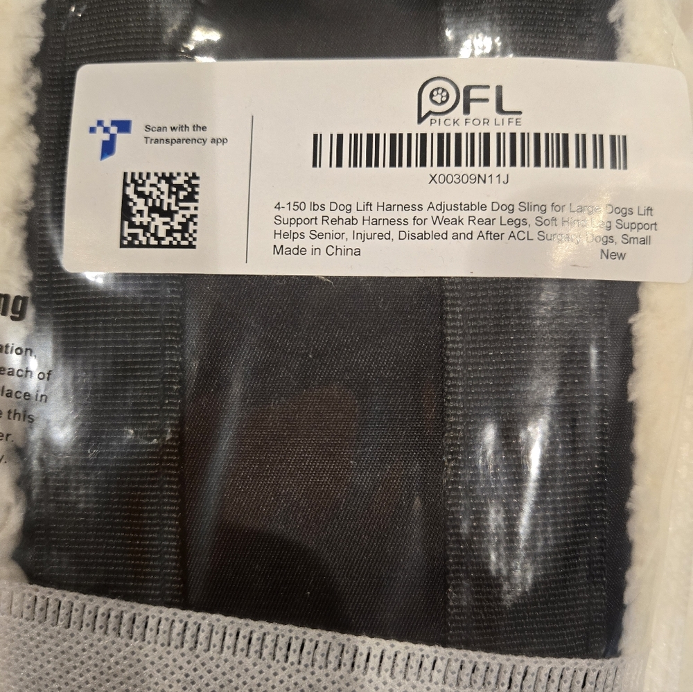Dog Support Harness with Handle - Black - Size SMALL - Picture 8 of 8